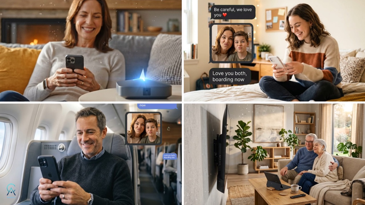 ArkCentral AI video ad production, family scenes with the Ark device